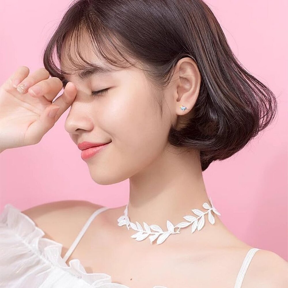 Cute Bird Stud Earrings for Women Girls 925 Sterling Silver 14k Gold Plated Tiny - Picture 3 of 6